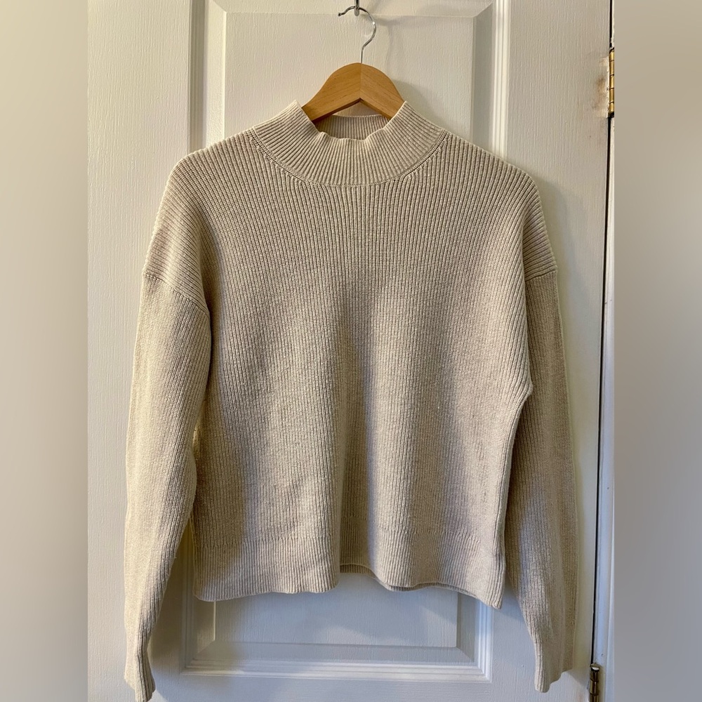 Fern Mock Neck Sweater in Ecru